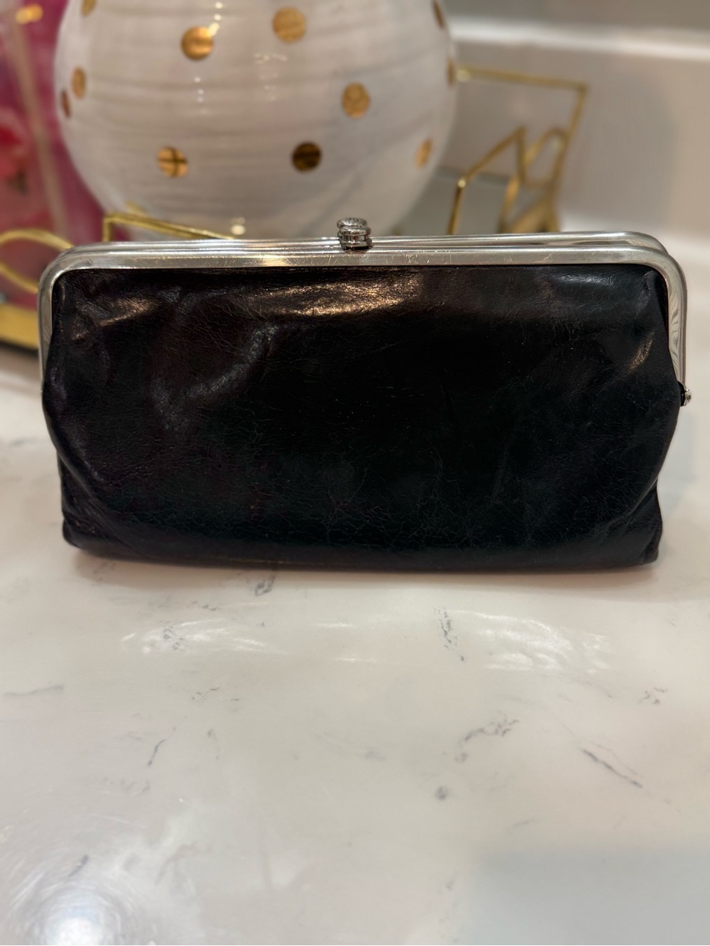 HOBO Black Leather Clutch Wallet